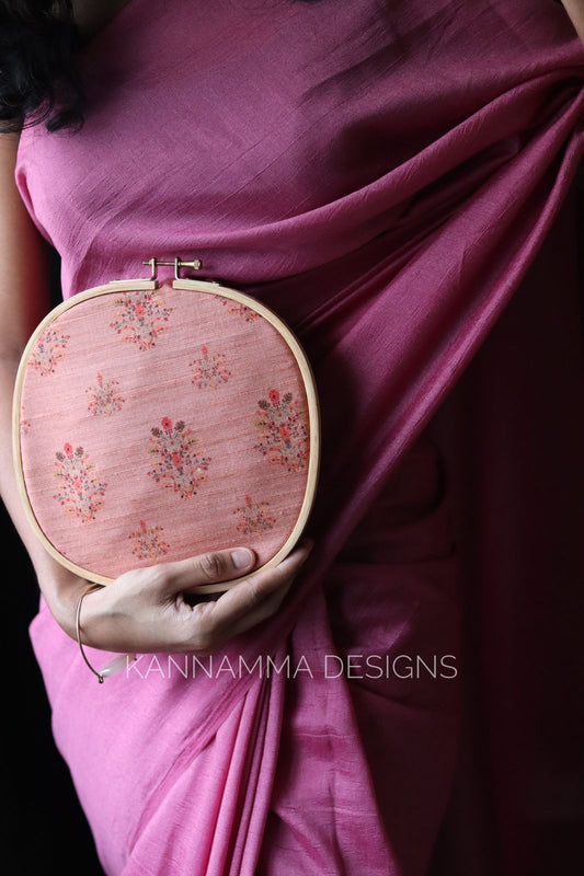 Plain saree with Printed blouses - Mauve Pink(KS111)