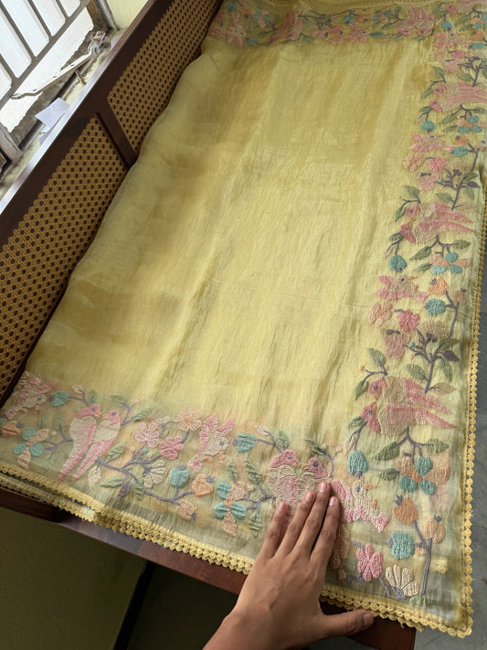 Tissue Organza Saree - Butter Yellow