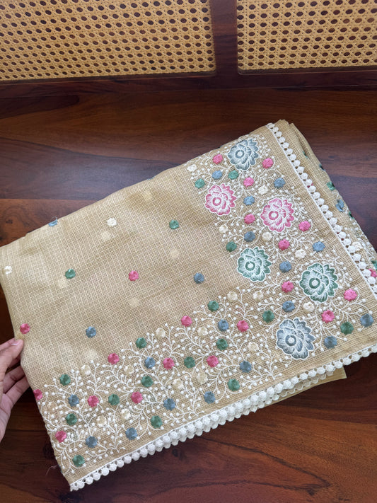 Soft Tissue Kota Saree - Pastel Yellow