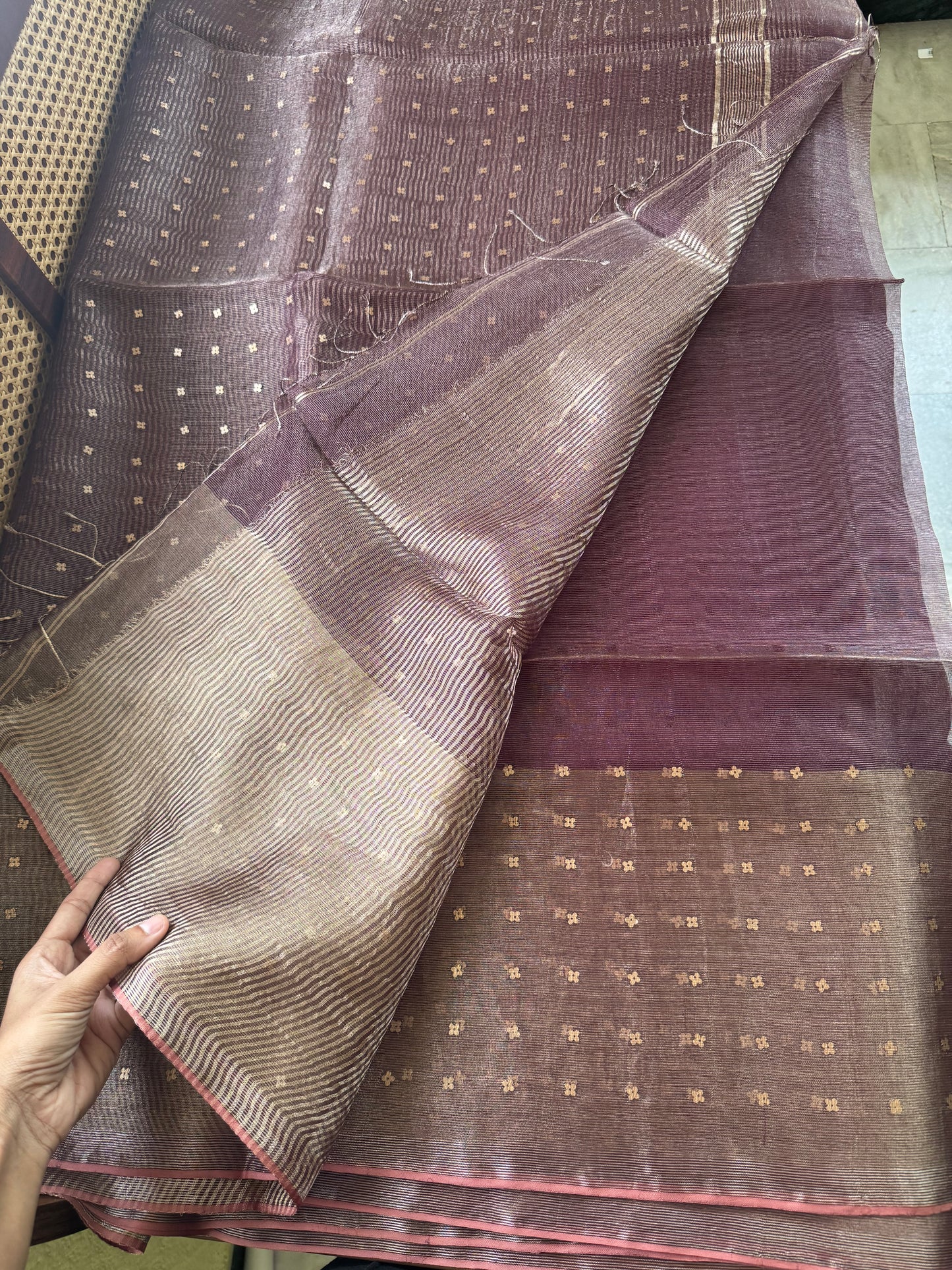 Pure Organza Tissue Saree - Molten Brown