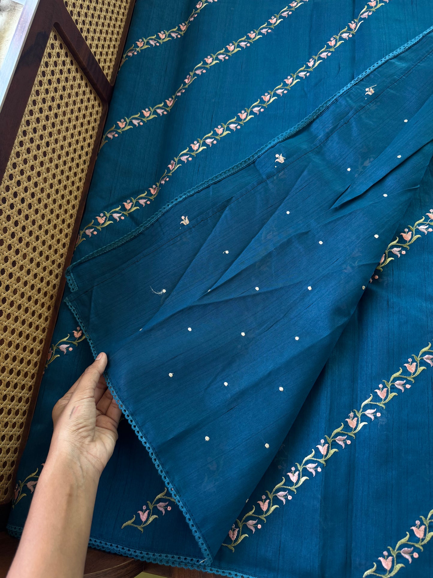 Elegant Semi tussar saree - Rama Blue