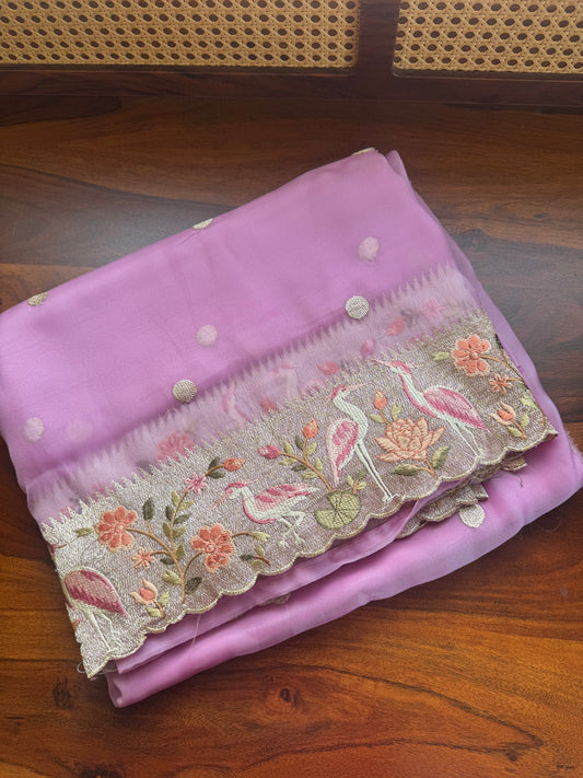 Premium Georgette Saree - Lilac