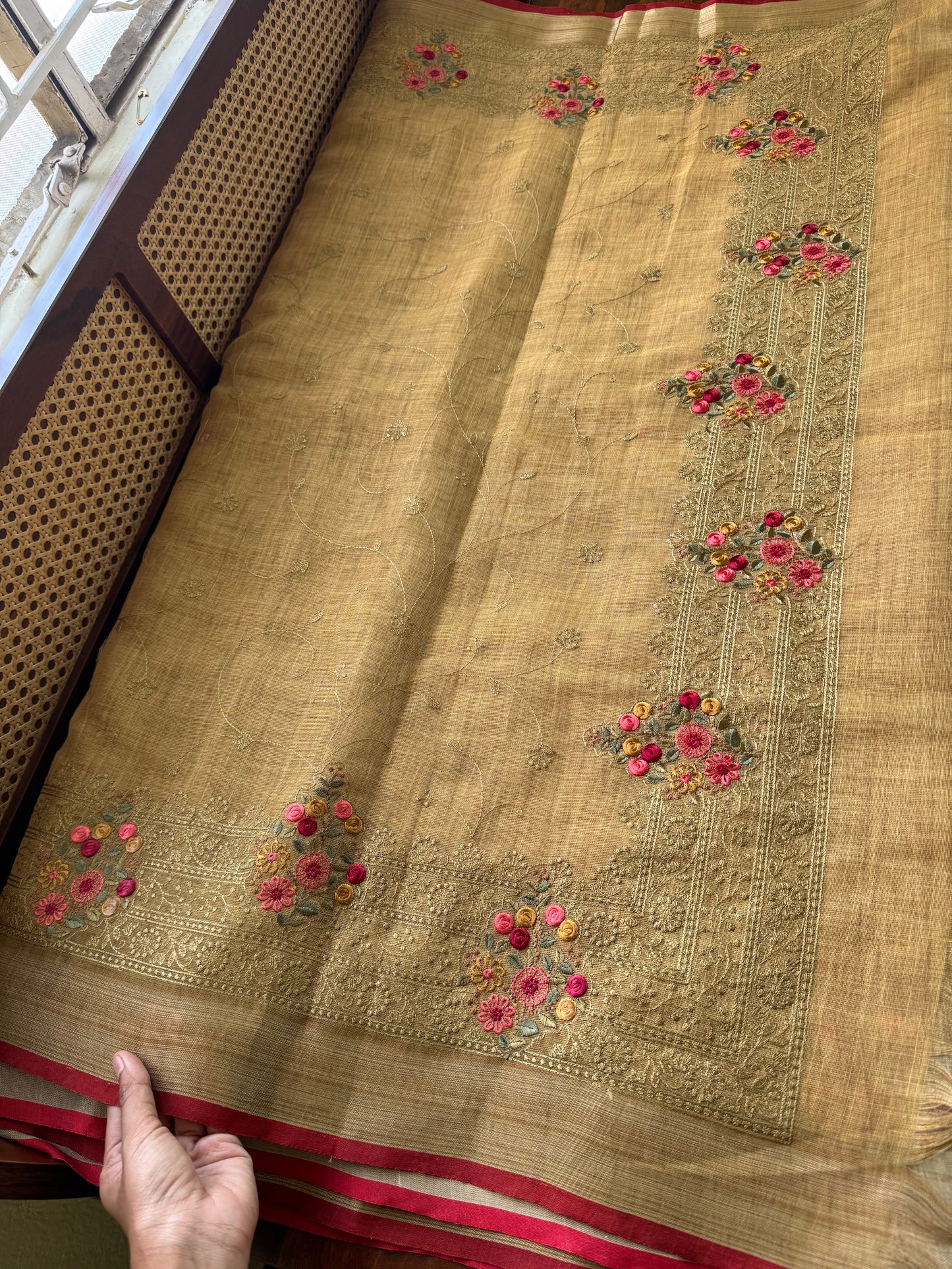Premium Tissue Linen Sarees - Mustard Yellow