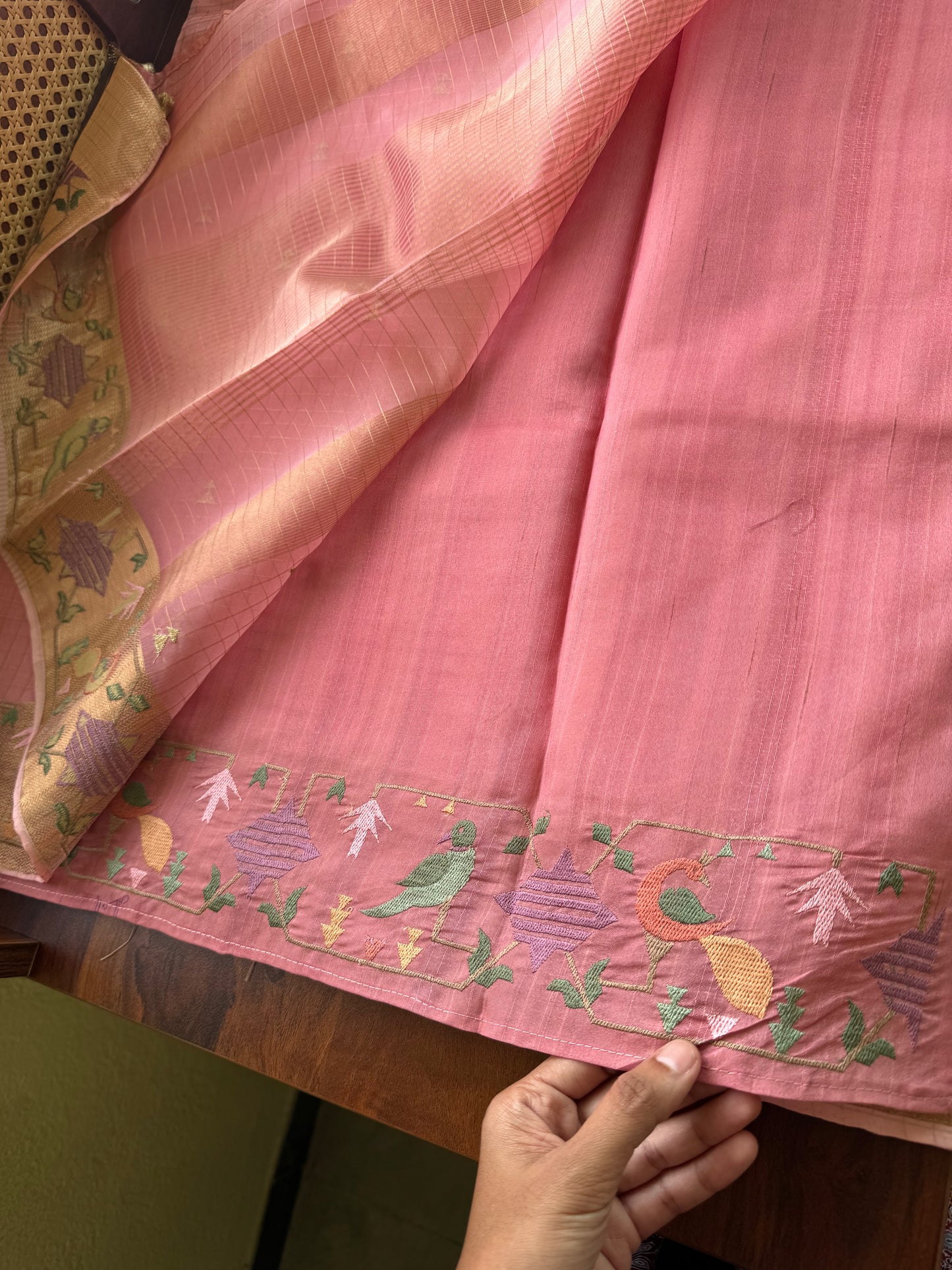 Luxe Kora Organza Saree - Pink