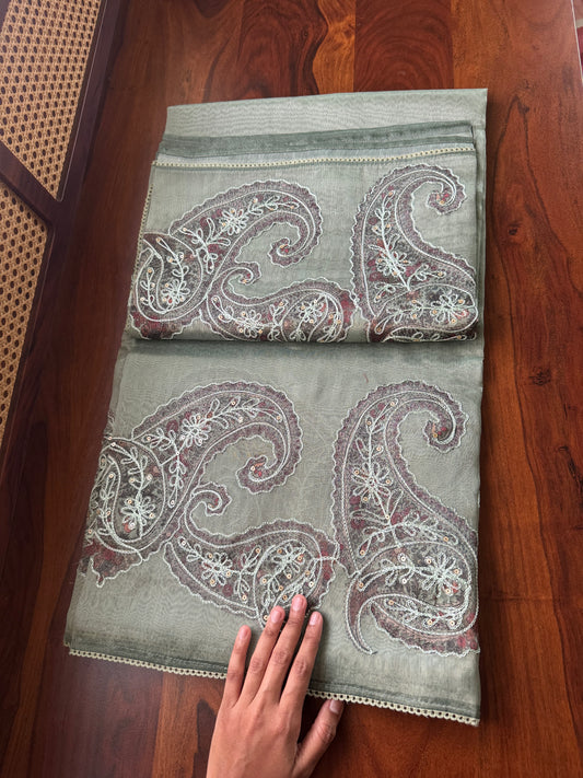 Premium Zari Tissue Saree - Green