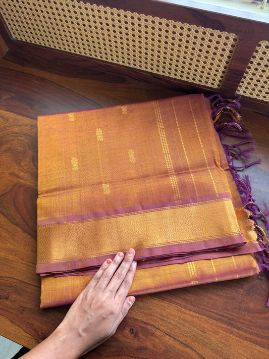 Handloom Pure Silk Cotton Saree - Honey Gold