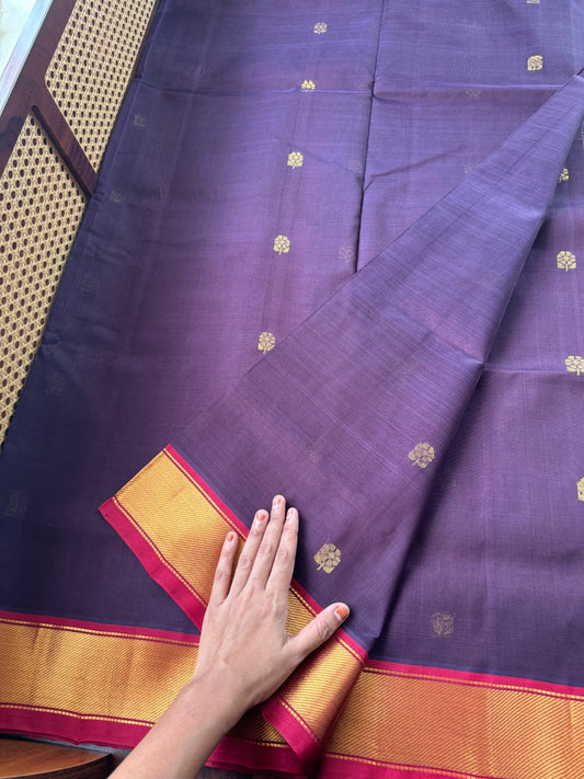 Handloom Pure Silk Cotton Saree - Jamun & Kumkum Pink