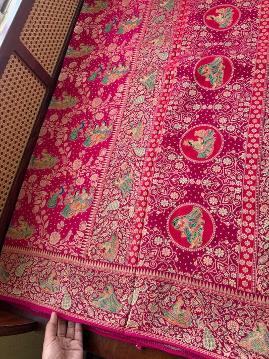 Radhe Krishna Georgette Banarasi Saree - Pink