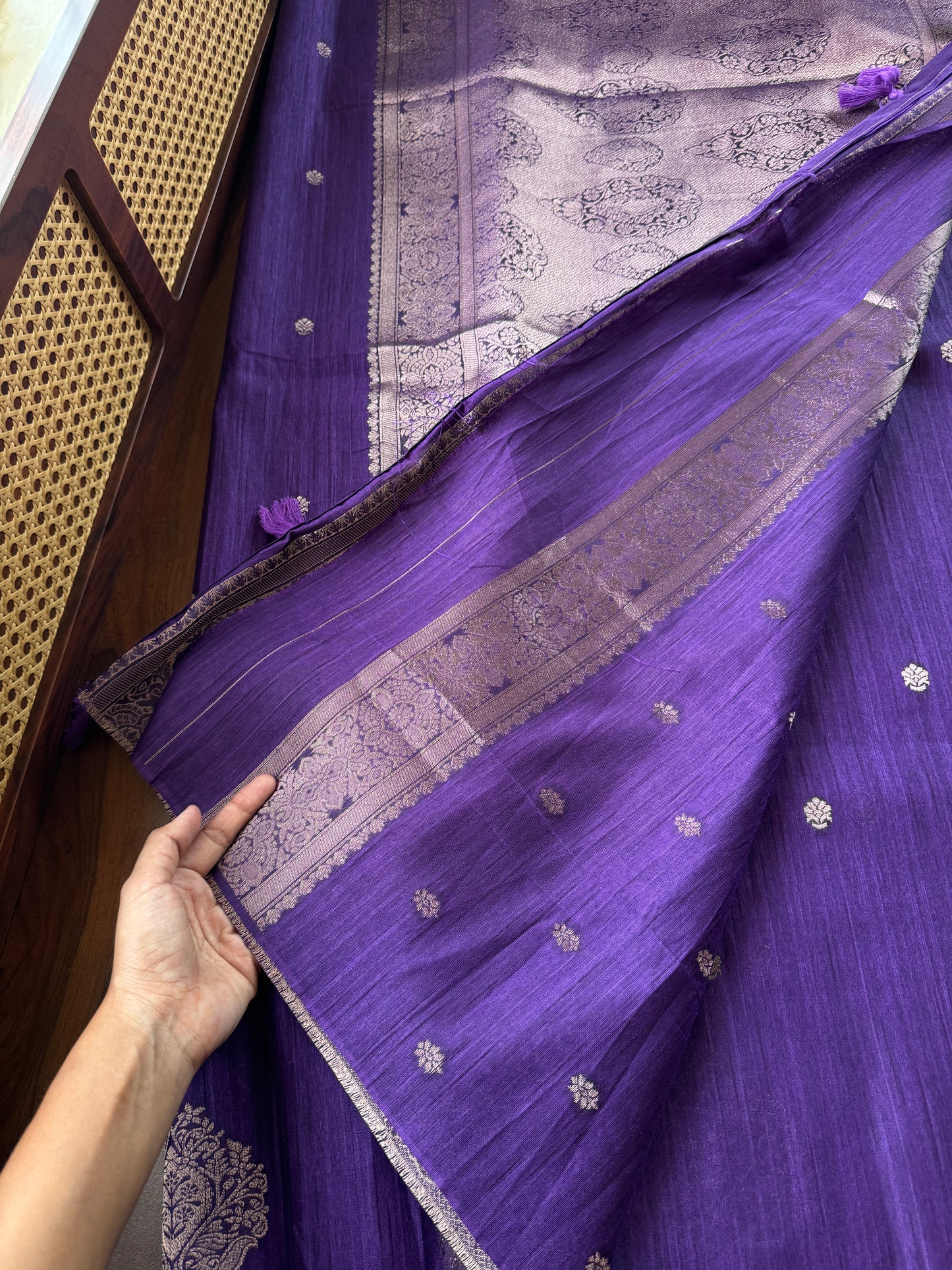 Semi Raw Silk Saree - Violet