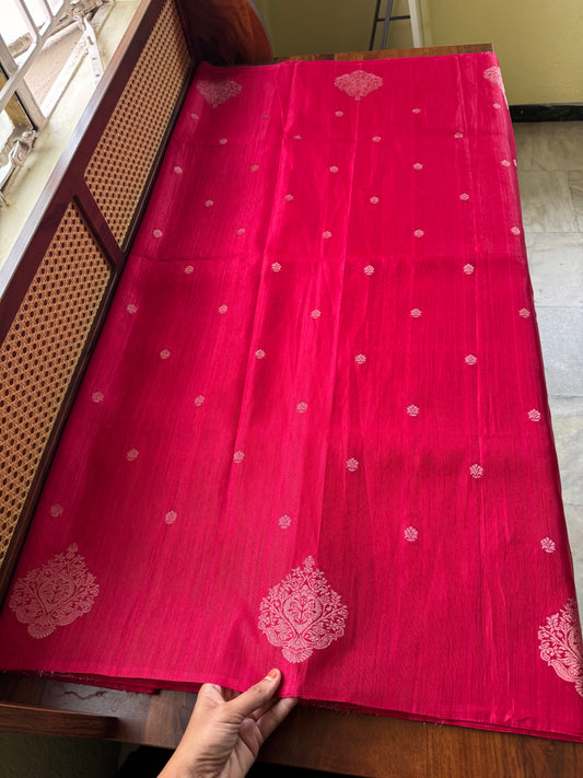 Semi Raw Silk Saree - Pink