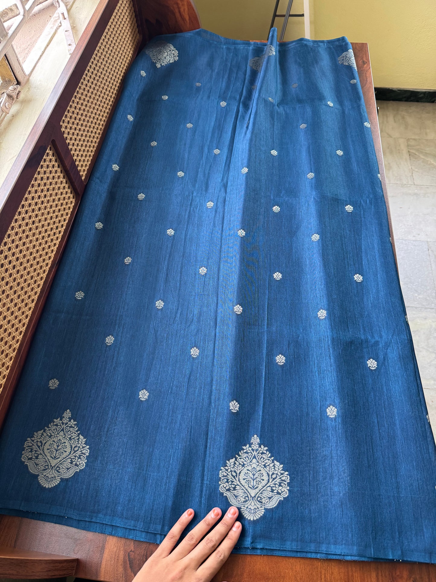 Semi Raw Silk Saree - Blue