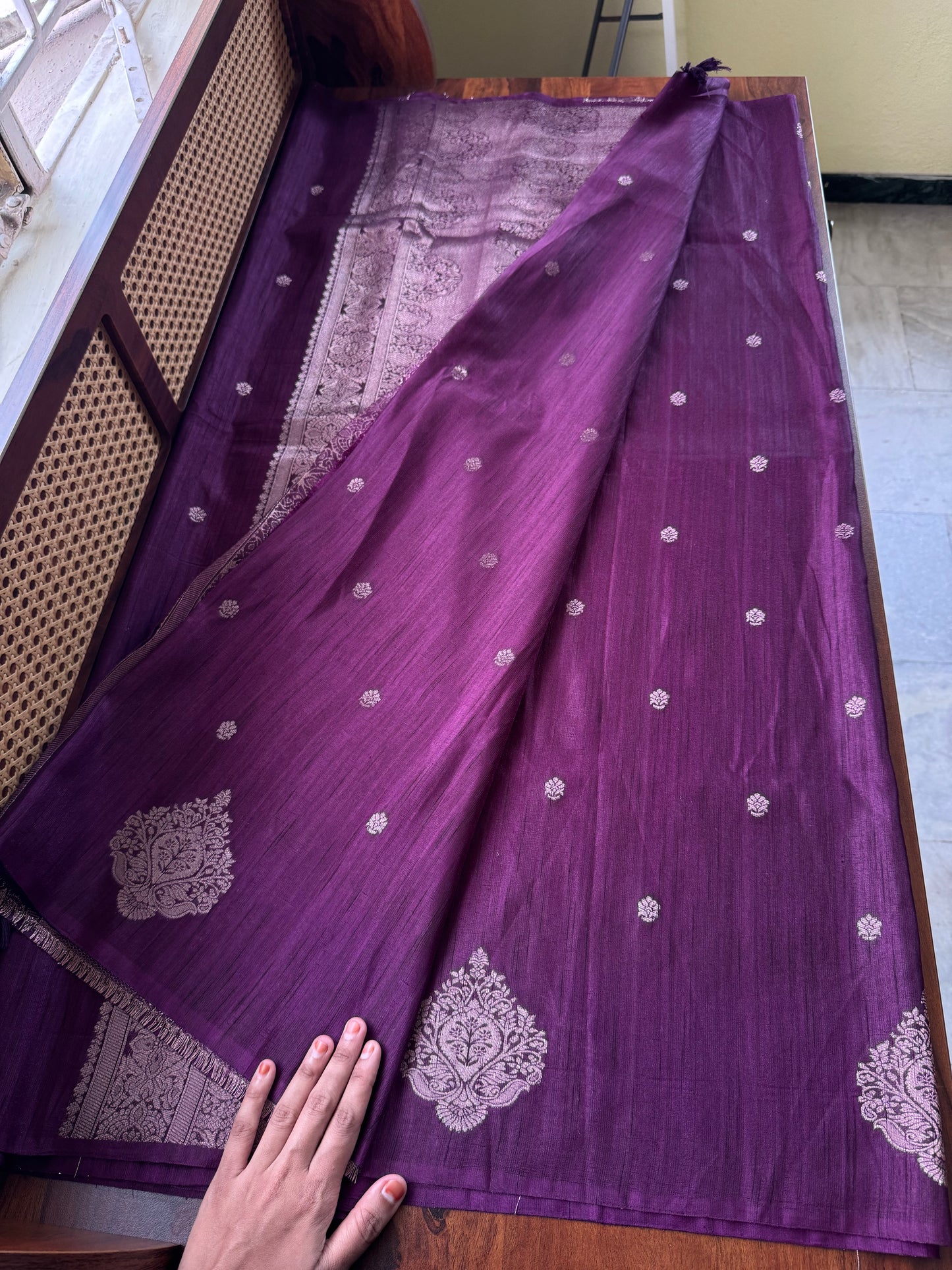 Semi Raw Silk Saree - Purple
