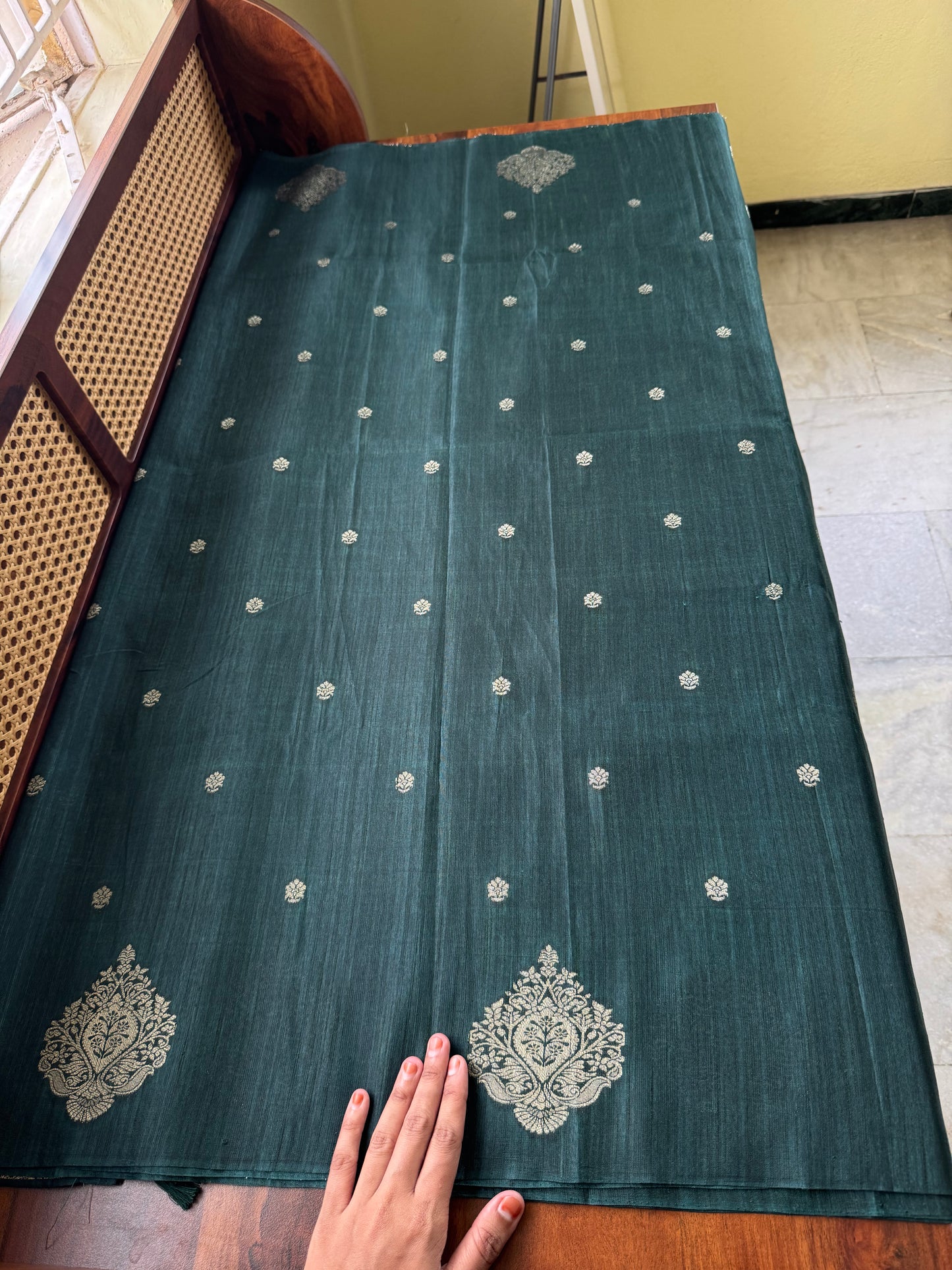 Semi Raw Silk Saree - Green