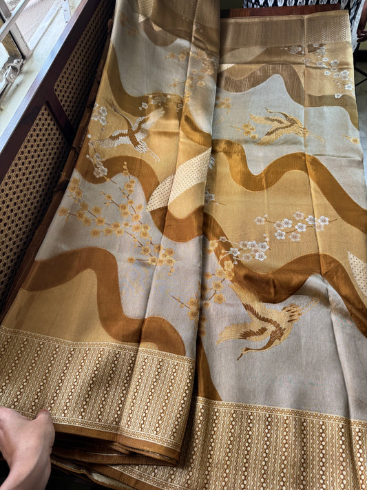 Soft Semi Silk Saree - Golden Yellow