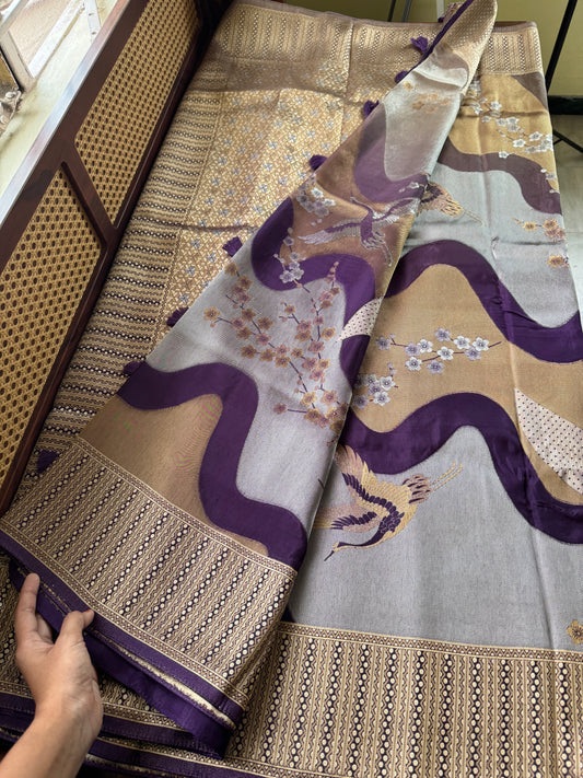 Soft Semi Silk Saree - Violet