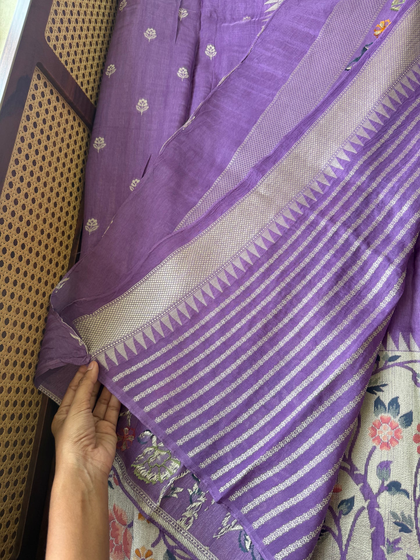 Tussar Georgette Semi Silk Saree - Lavender