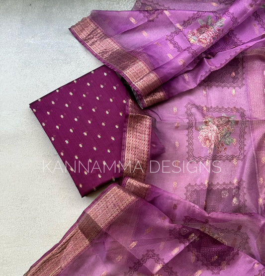Silk Cotton Salwar - Wine Purple HOK08