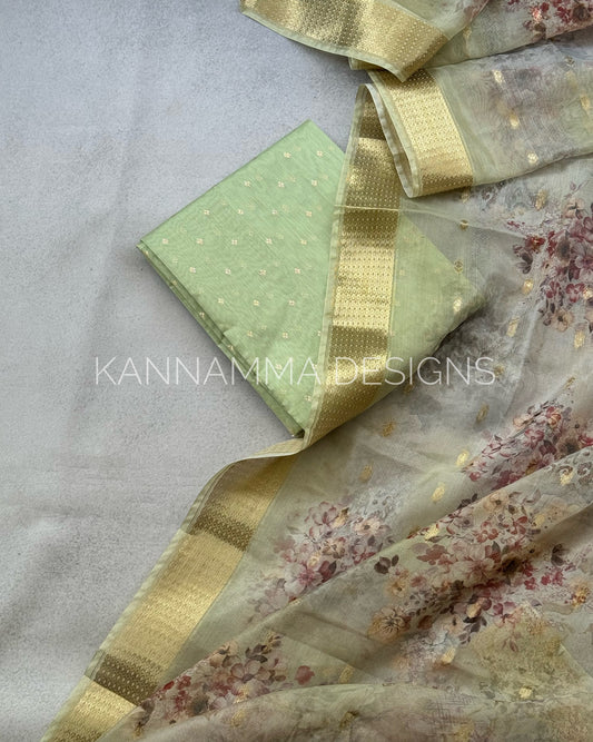 Silk Cotton Salwar - Pastel Green HOK10