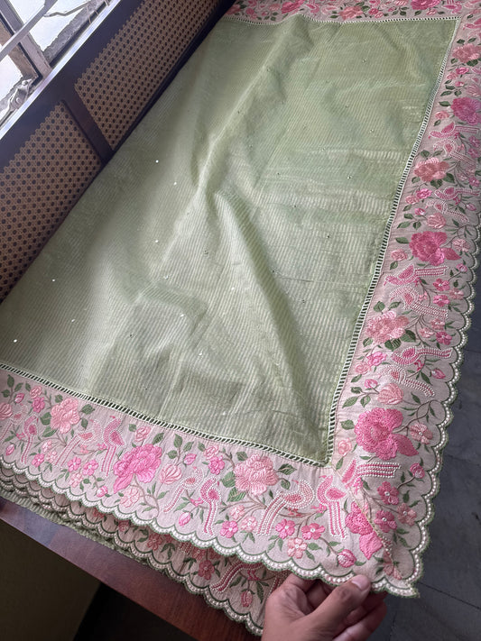 Tissue Saree - Green