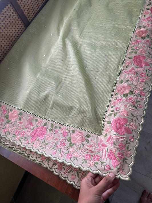 Tissue Saree - Green