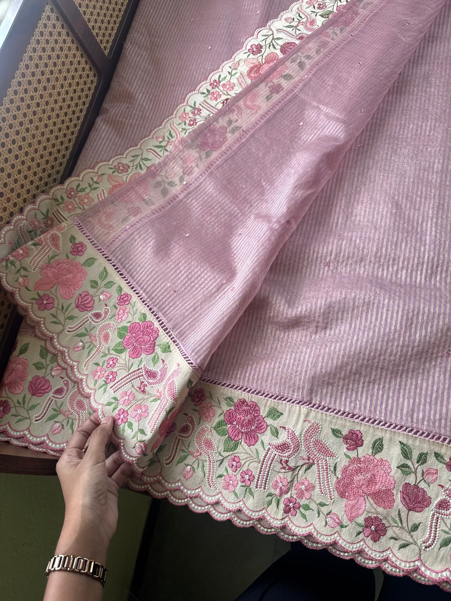 Tissue Saree - Lilac
