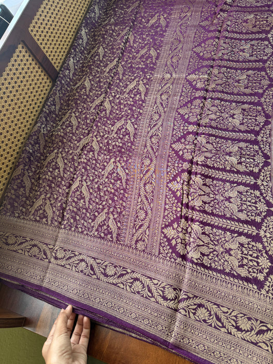 Soft Semi Silk Parrot Saree - Warm Violet