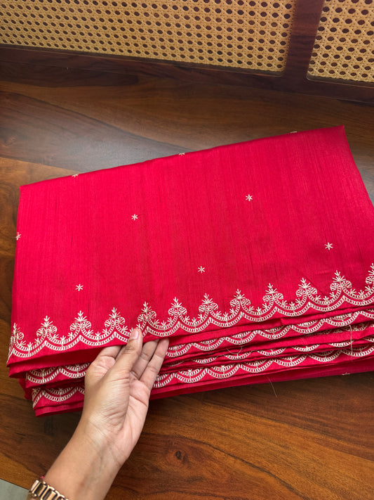 Minimal Mango Semi tussar saree - Red