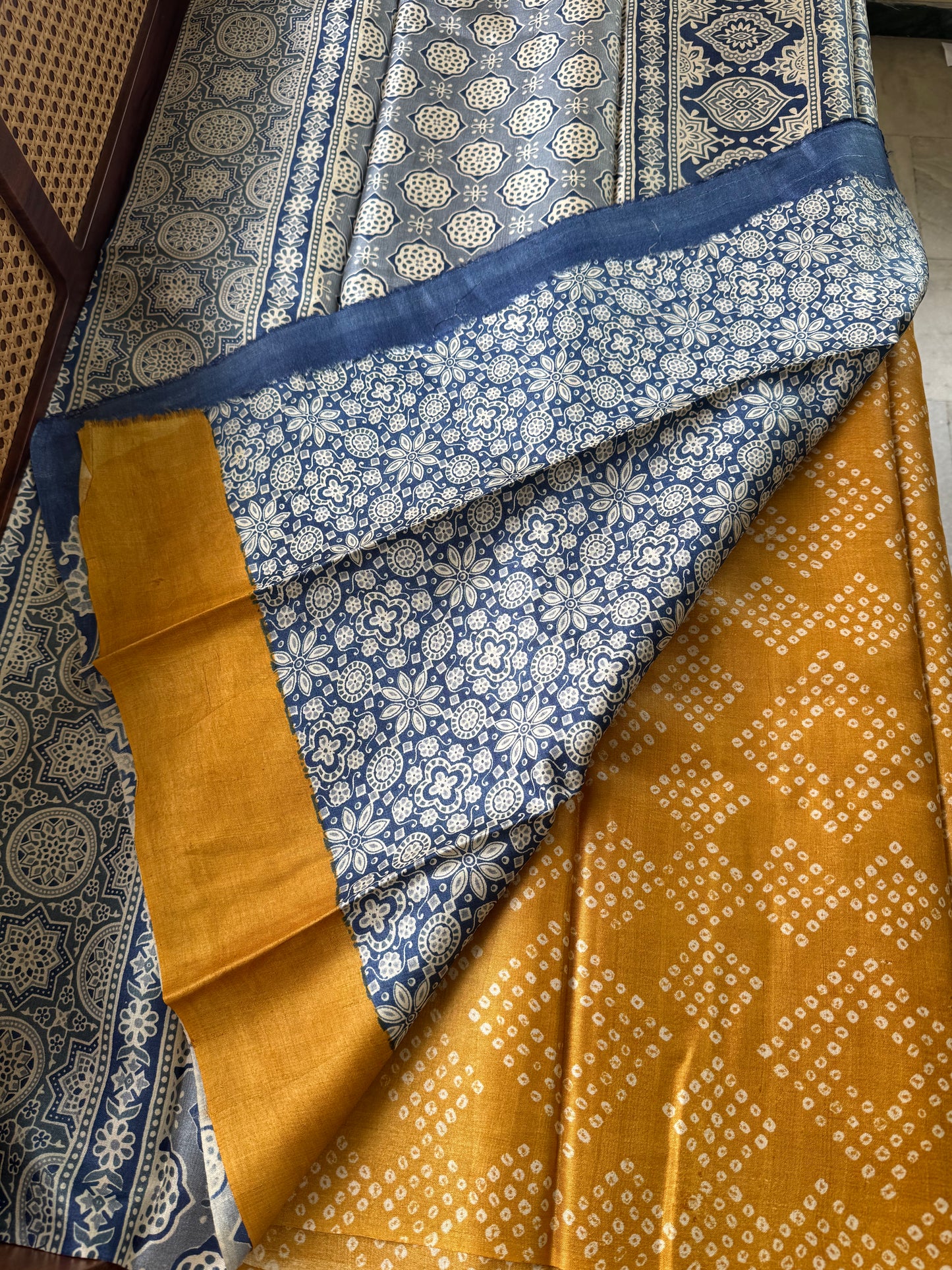 Pure Handloom Tussar Silk Saree - Yellow