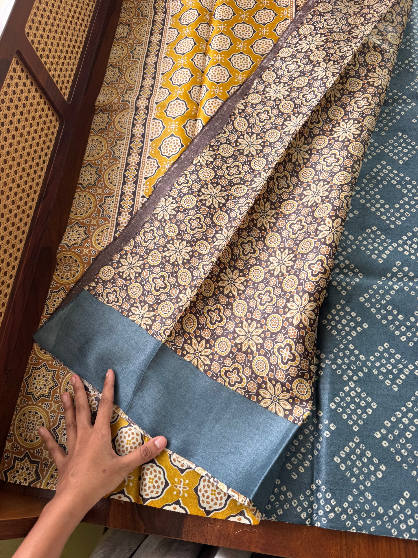 Pure Handloom Tussar Silk Saree - Denim Blue