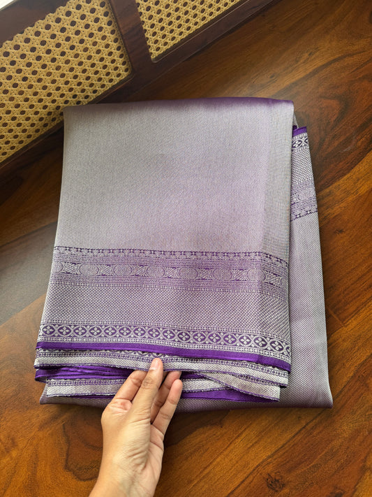 Soft Semi Silk Metallic Saree - Cadbury Violet