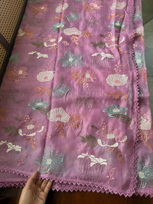 Premium Georgette Saree - Lilac