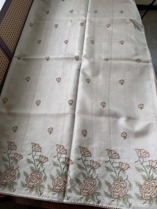 Soft Kota Tissue Saree - Brown