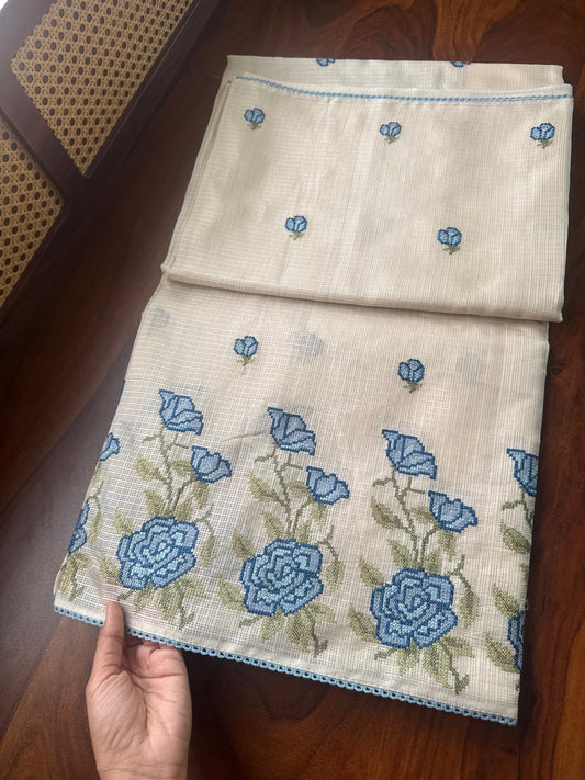 Soft Kota Tissue Saree - Blue