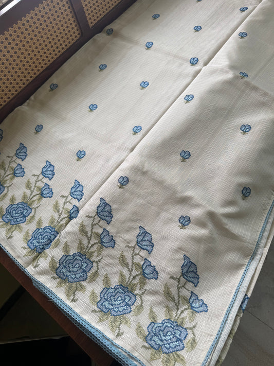 Soft Kota Tissue Saree - Blue