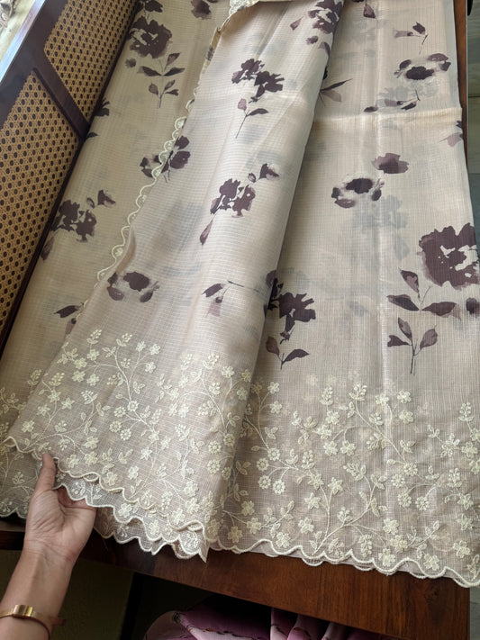Soft Kota Saree - Beige