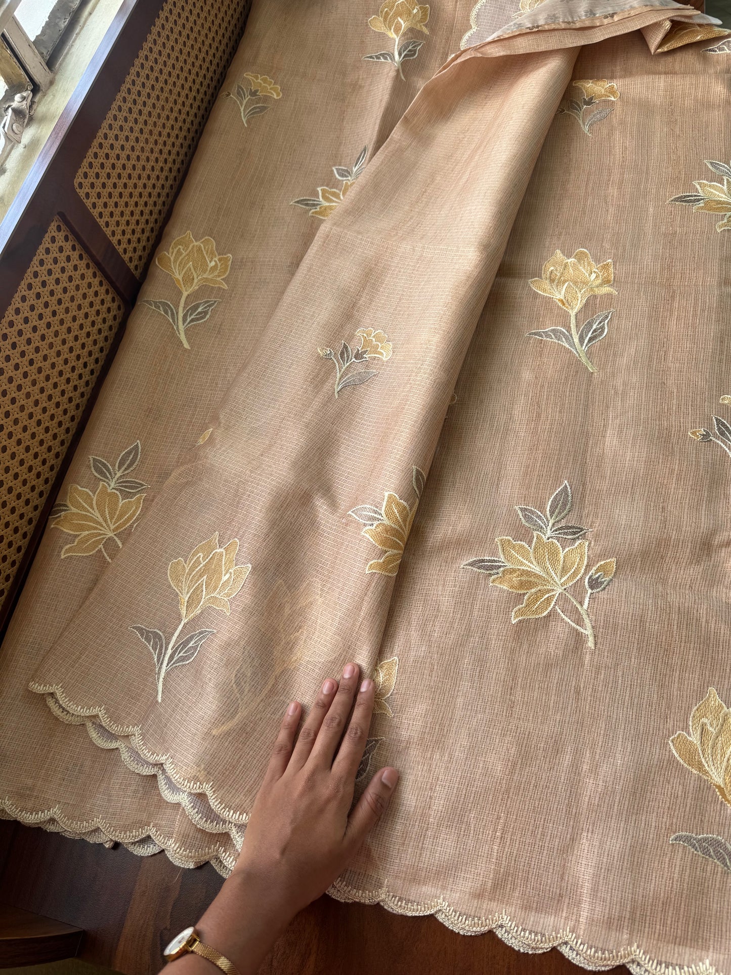 Soft Kota Saree - Beige