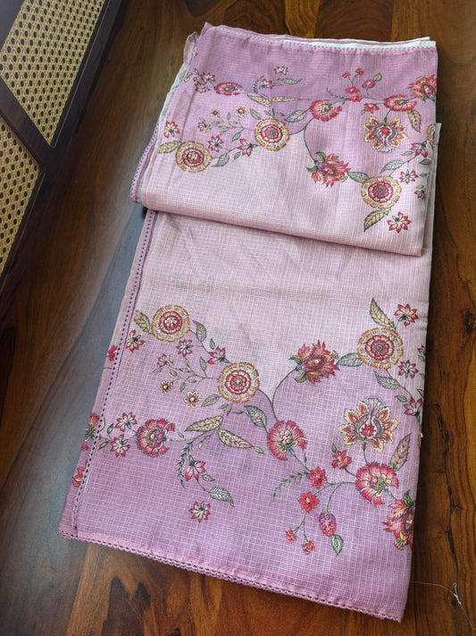 Soft Printed Kota Saree - Pink
