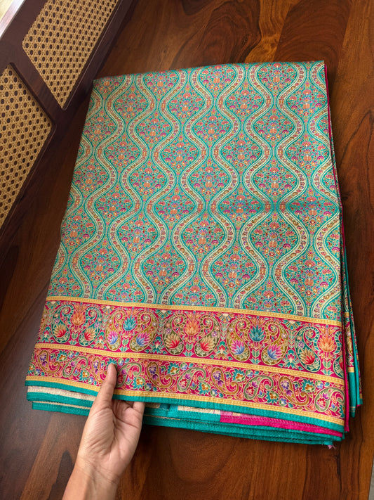 Luxe Pashmina Style Semi Silk Saree - Blue