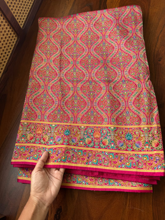 Luxe Pashmina Style Semi Silk Saree - Pink