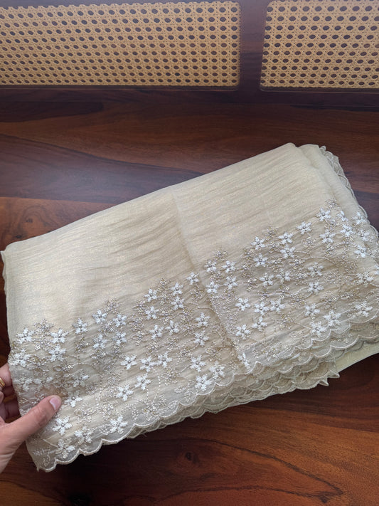 Delicate Tissue Organza Saree - Subtle Gold