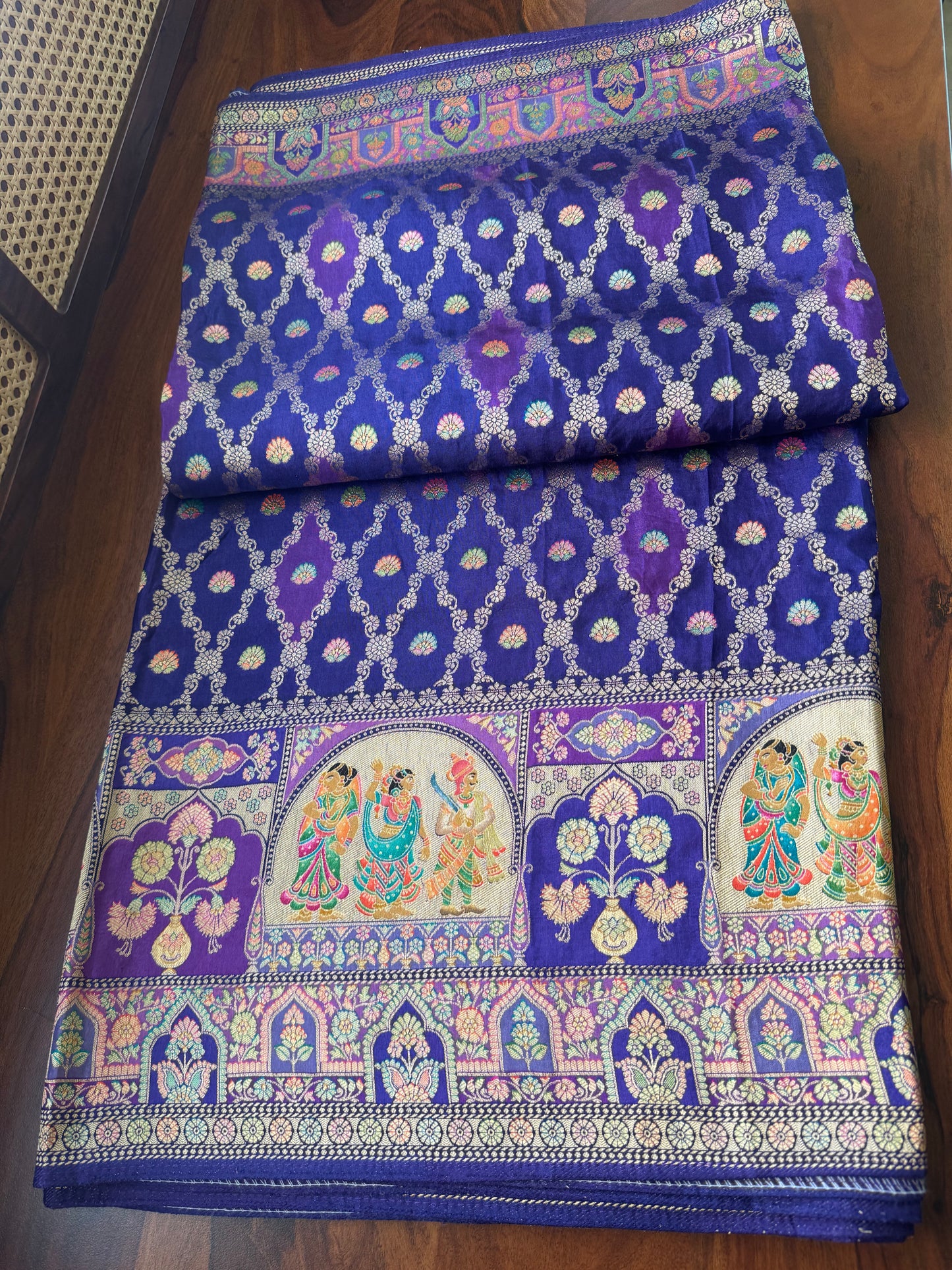 Luxe Pashmina Style Semi Silk Saree - Voilet
