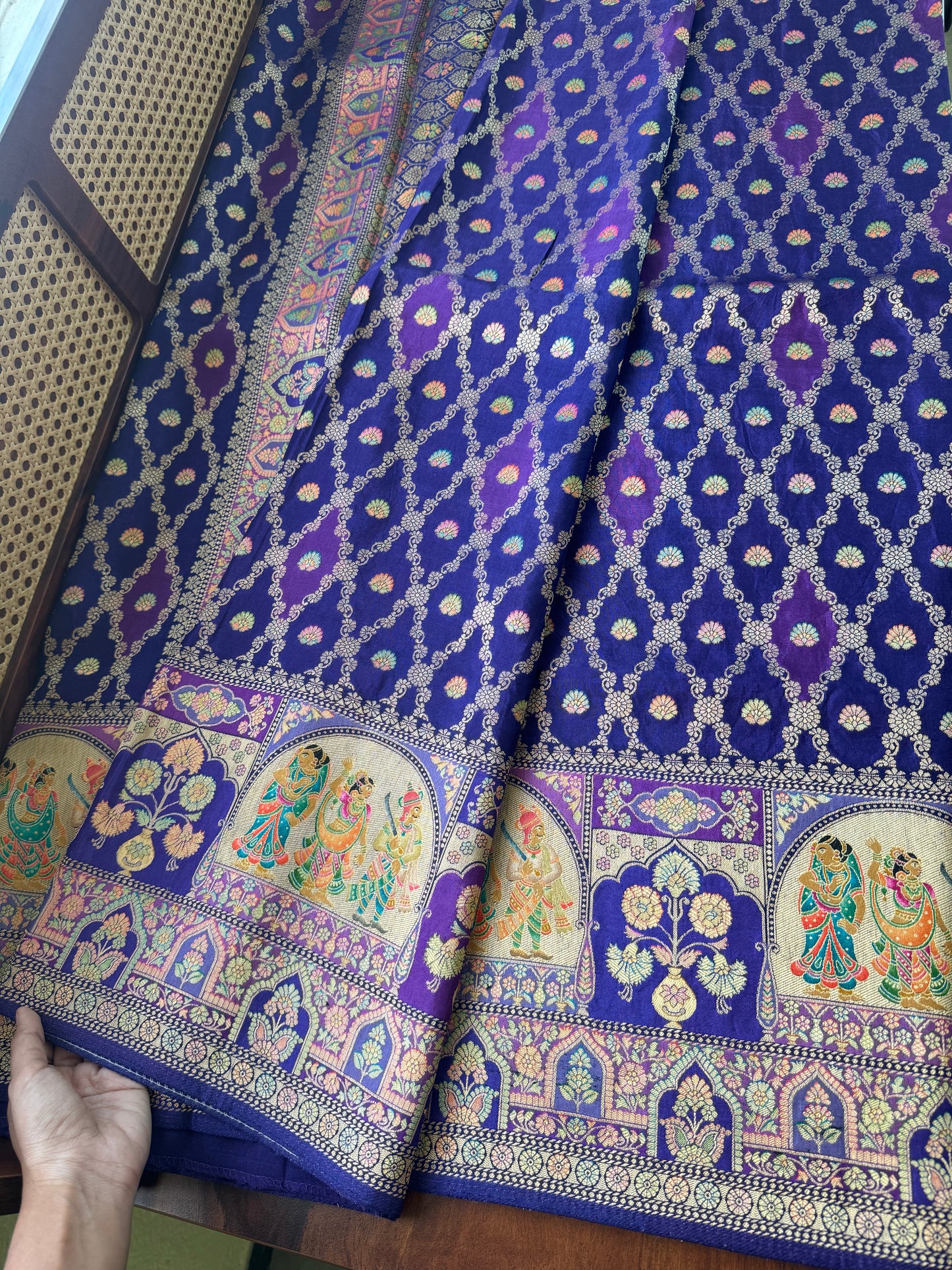 Luxe Pashmina Style Semi Silk Saree - Voilet