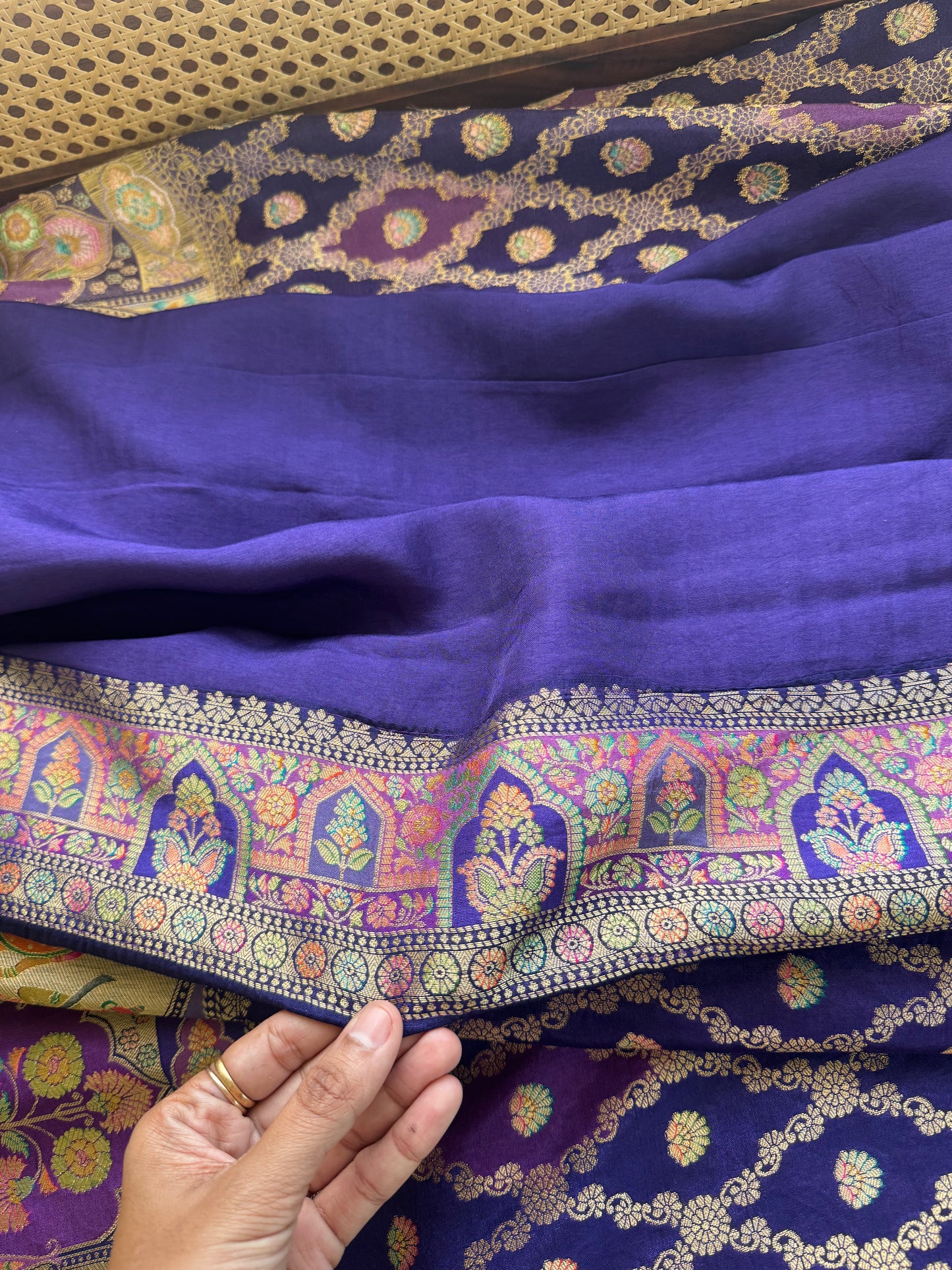 Luxe Pashmina Style Semi Silk Saree - Voilet