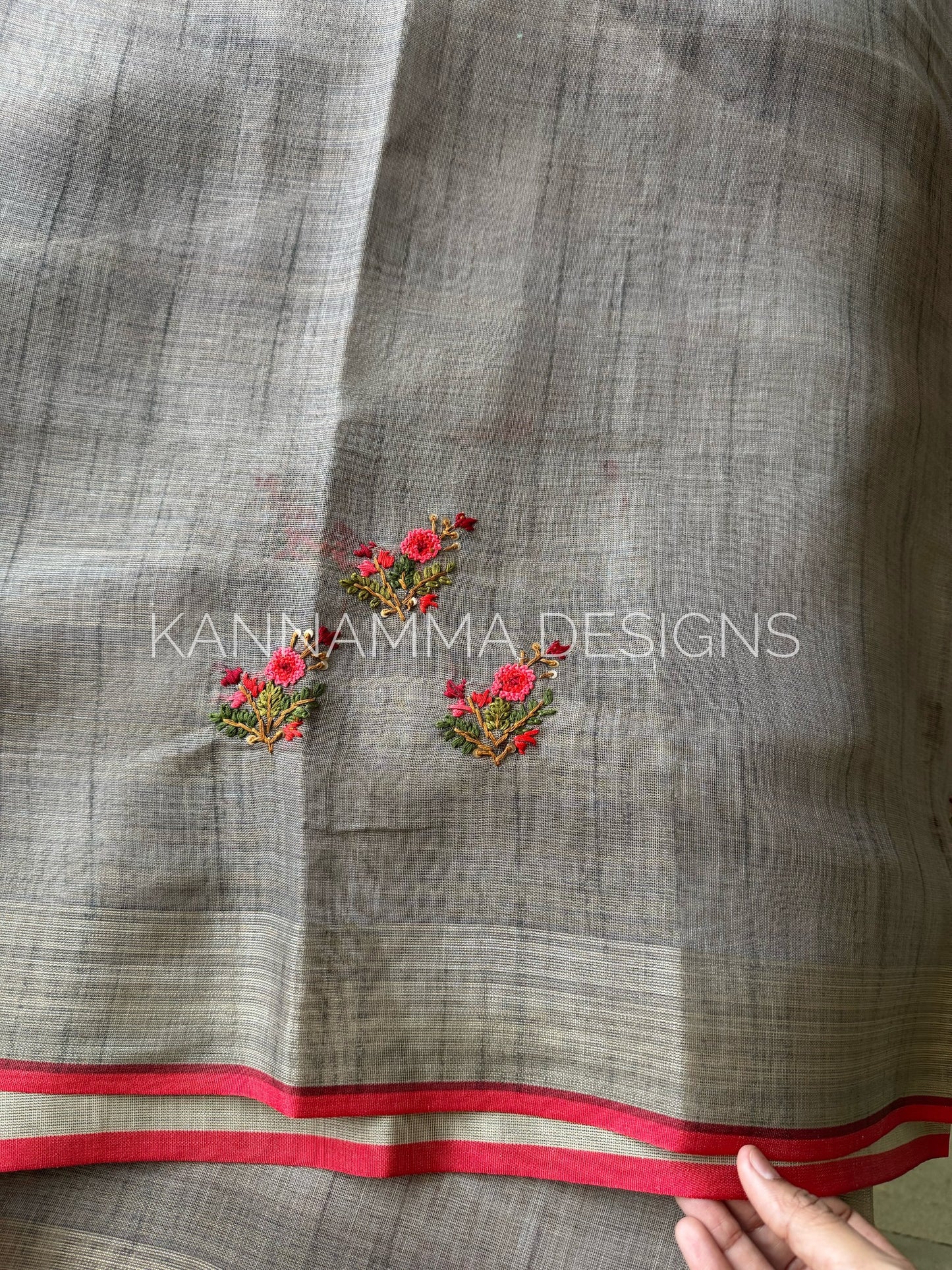 Premium Tissue Linen Sarees - Grey