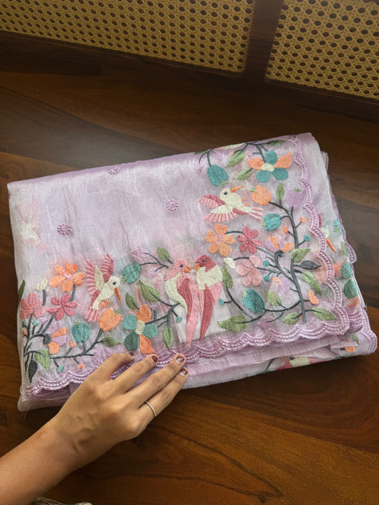 Tissue Organza Saree - Lavender