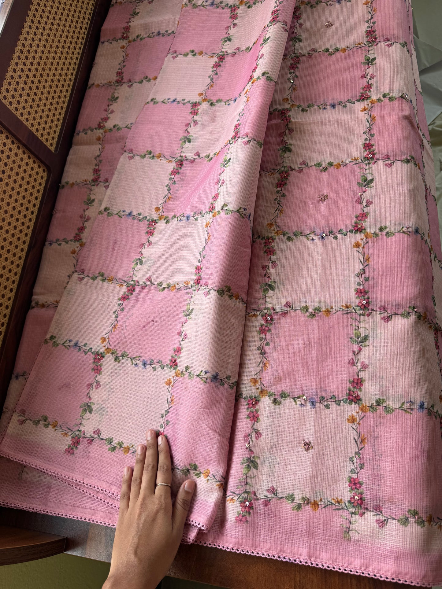 Soft Printed Kota Saree - Pink