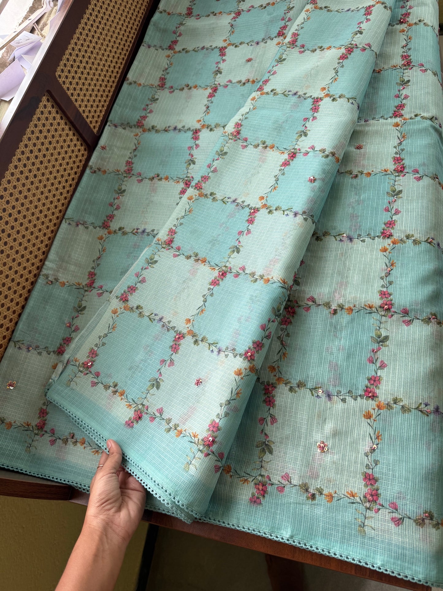 Soft Printed Kota Saree - Blue