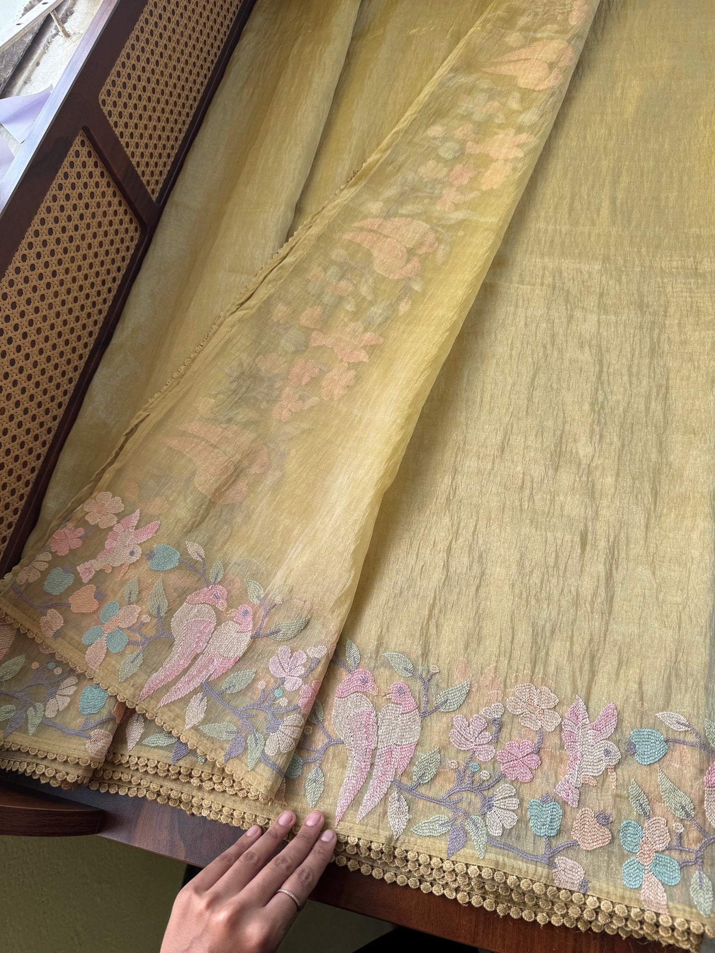 Tissue Organza Saree - Yellow