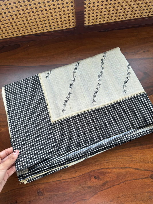 Tussar Blend - Beige & Black