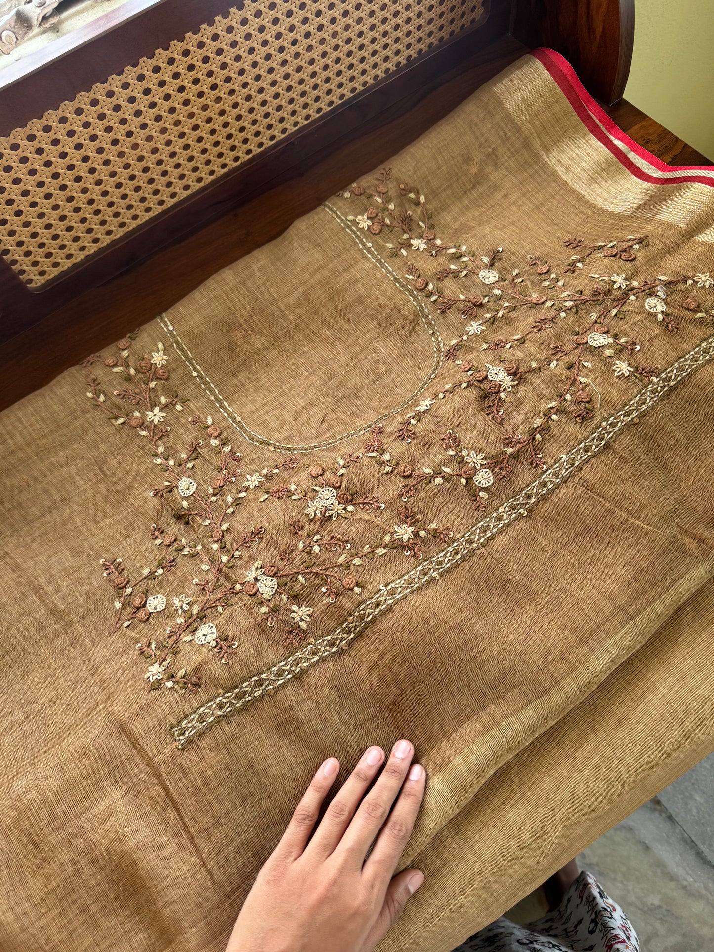 Premium Tissue Linen Sarees with heavy blouse - Mustard Yellow